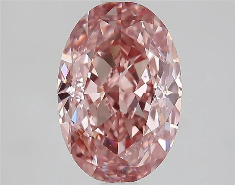 2.97ct Oval Lab Grown Diamond (Colour Fancy Vivid Pink, Clarity VS1, IGI Certified)