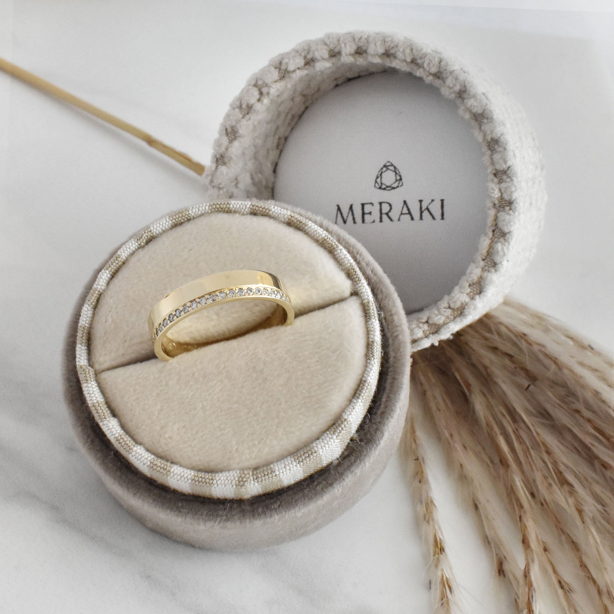 Gold Broad Pave Ring