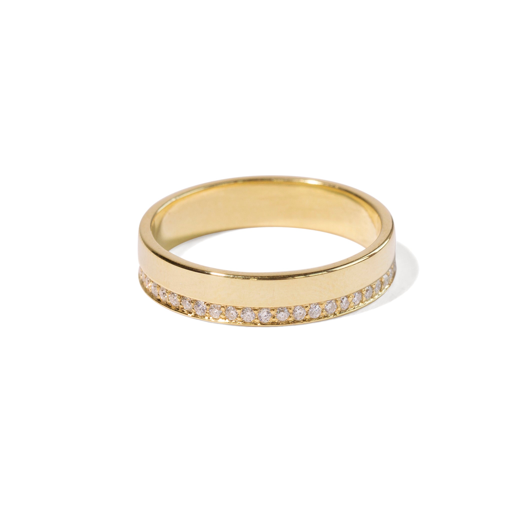 Gold Broad Pave Ring