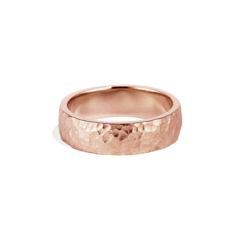Rose Gold Hammered Band - 9ct