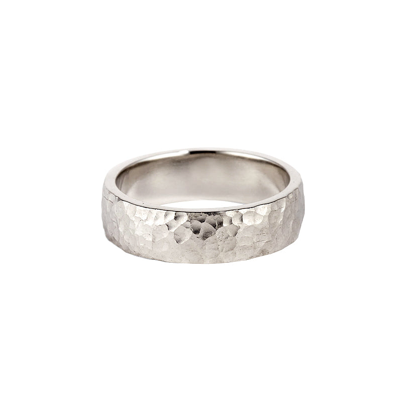 White Gold Hammered Band 9ct