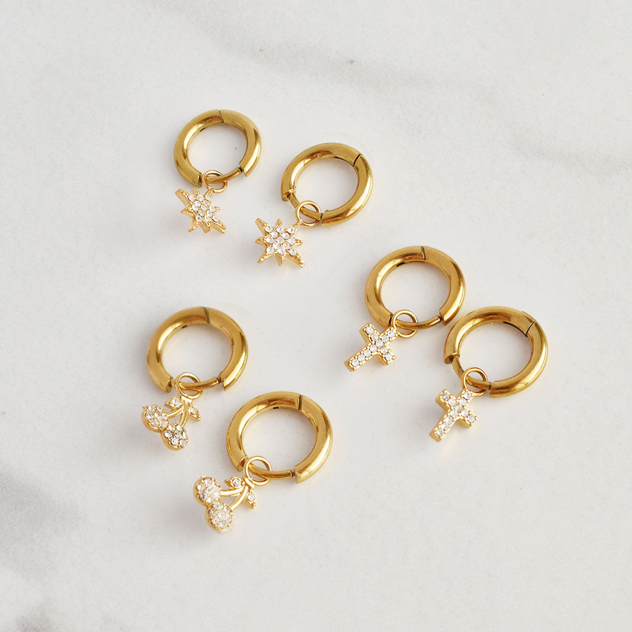 Dainty Dangling Hoop Earrings - sold separately