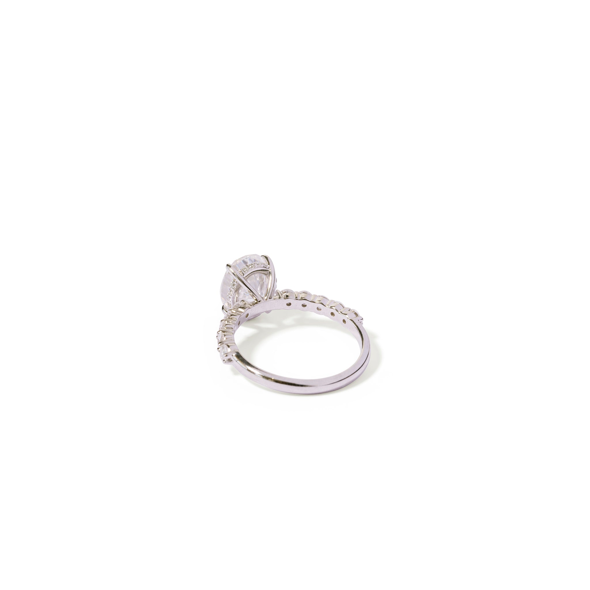Bella- 3ct Oval Ring with Hidden Halo and Half eternity band