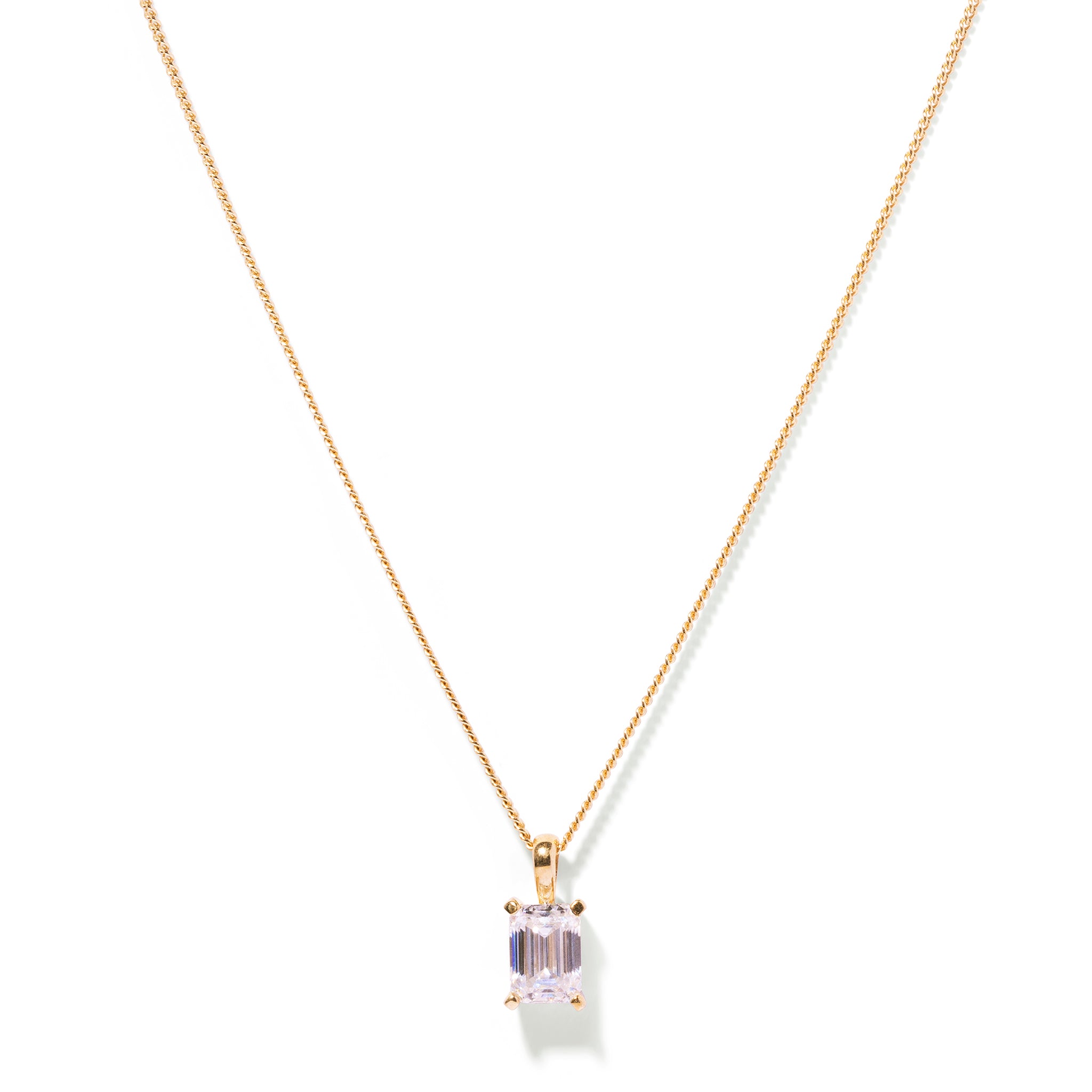 Square floating bezel necklace
