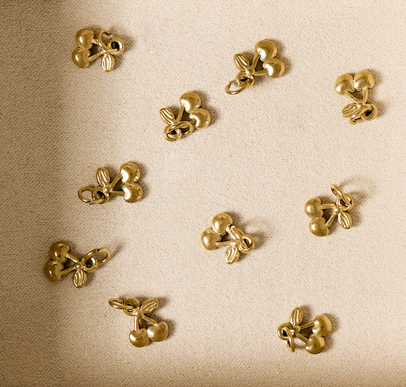 Small Gold cherry Charm