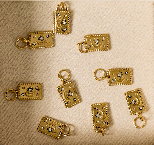 Star & Moon Square Charm