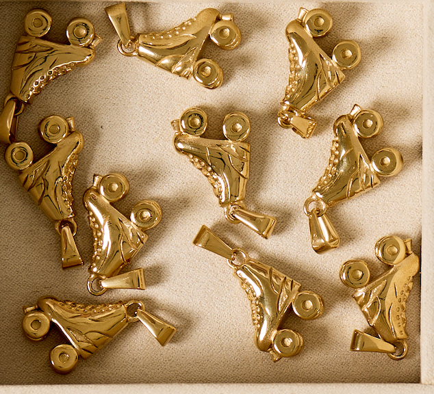 Gold Rollerblade Charm