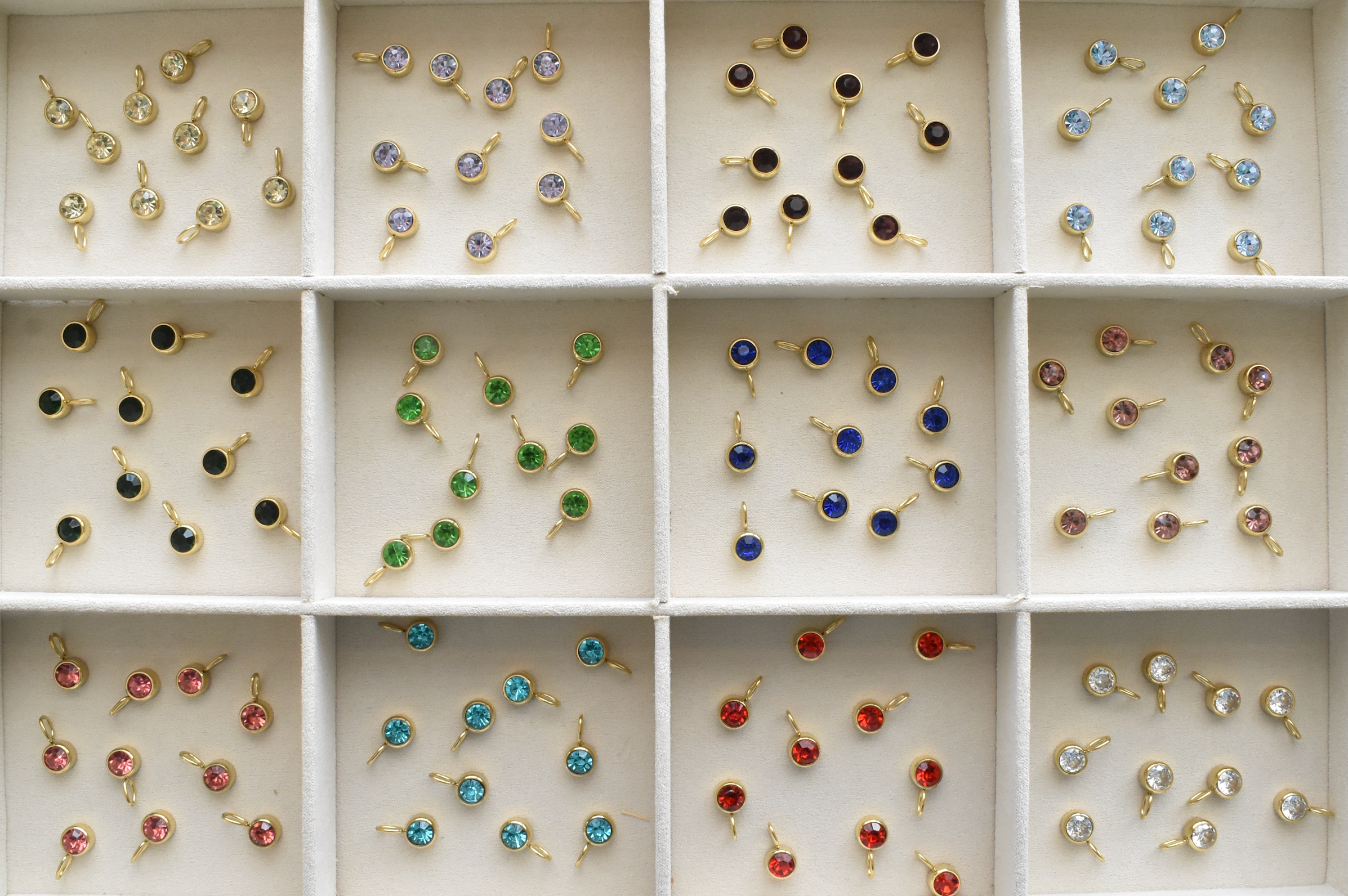 Round Birthstone Charm