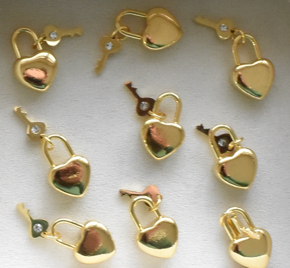 Heart & Key Lock Charm