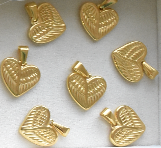 Angle Wings Heart Charm