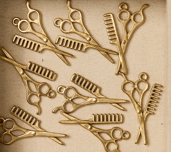 Scissor & comb charm