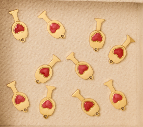 Heart Wine Charm