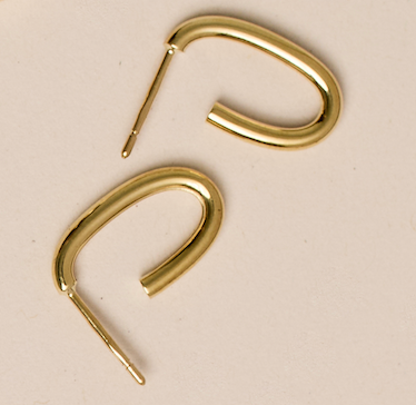 Modern U Shape Gold Hoops