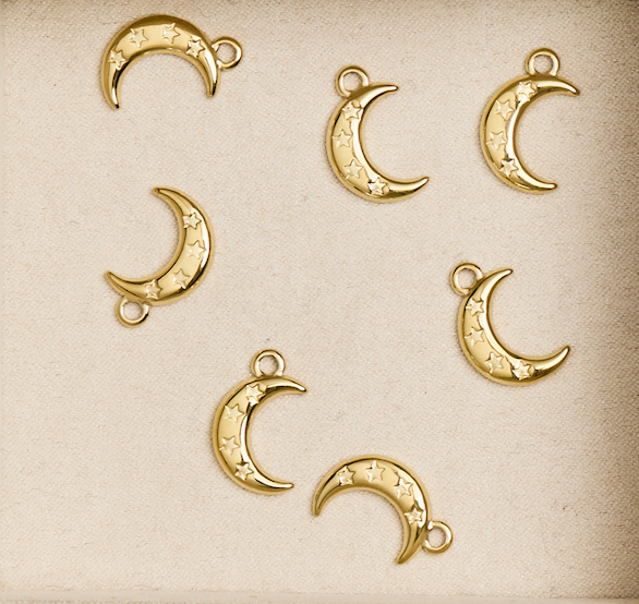 Moon with stars charm