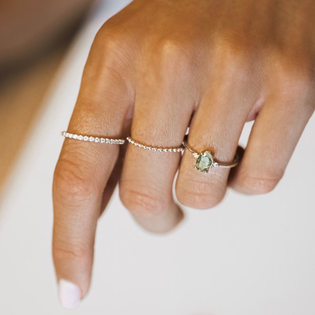 Statement Stacker Ring / Half eternity band