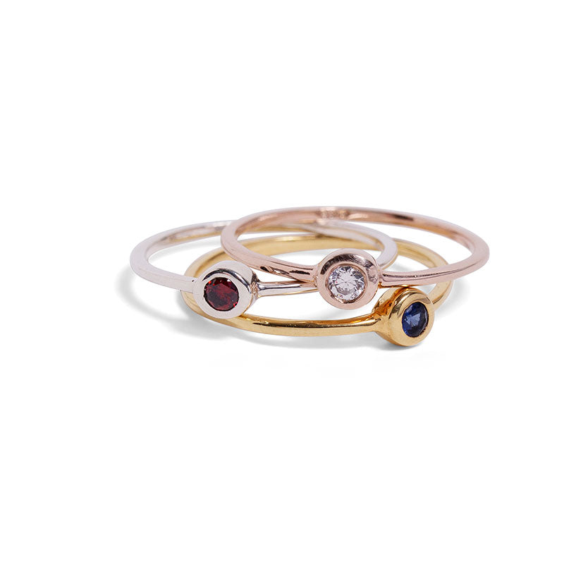 Silver Birth Stone Ring