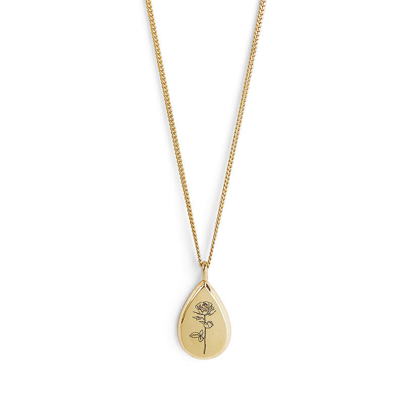 Gold Birth Flower Necklace