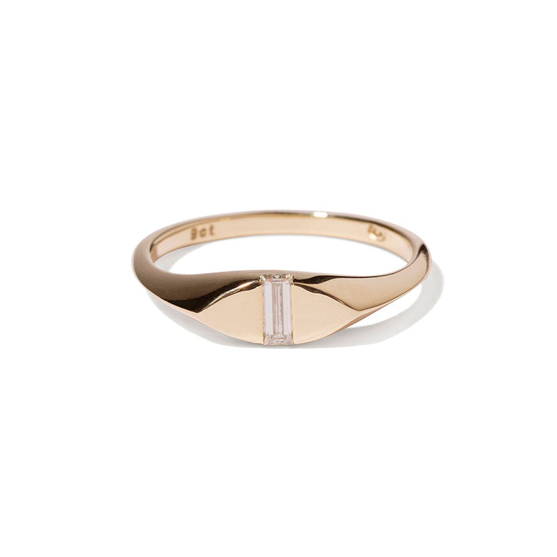 Gold Baguette Signet Ring