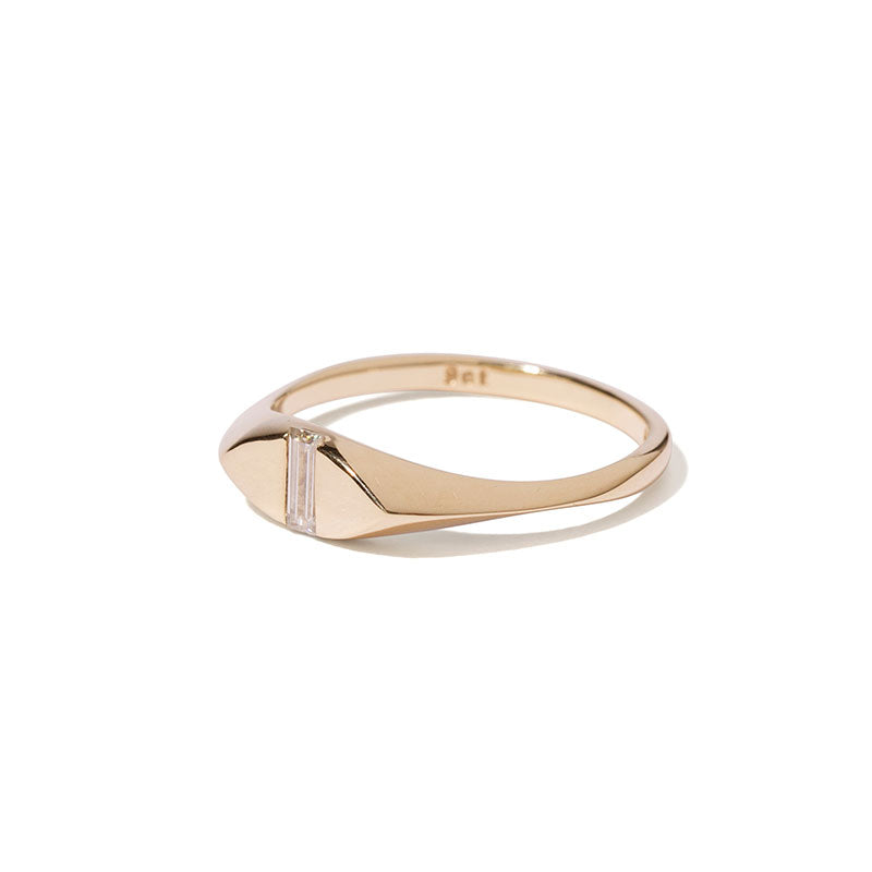 Gold Baguette Signet Ring