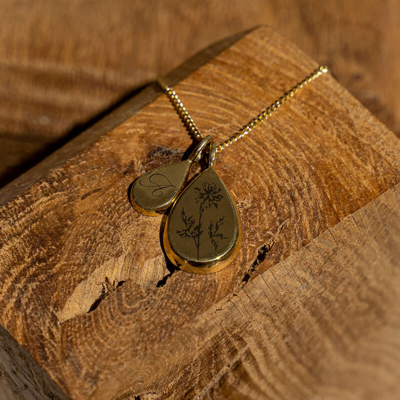 Gold Duo Birth Flower Necklace