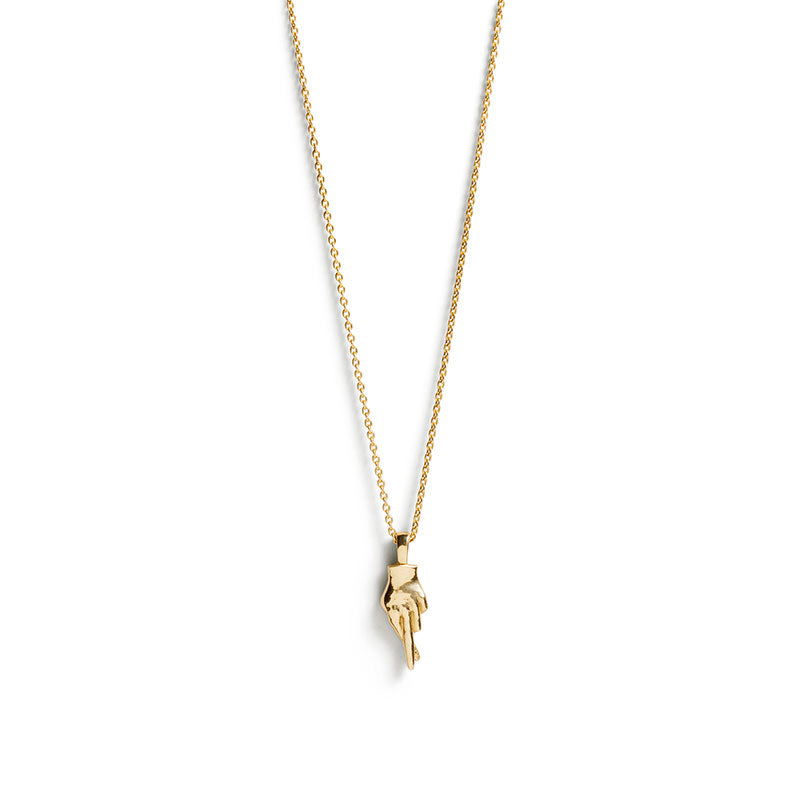 Gold Fingers Crossed Necklace