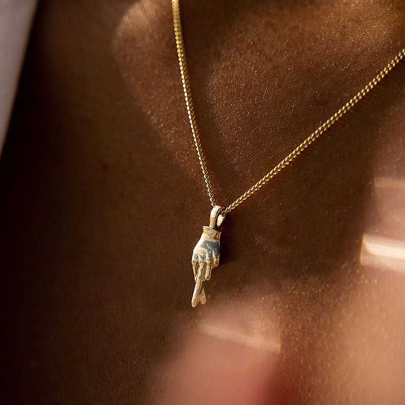 Gold Fingers Crossed Necklace