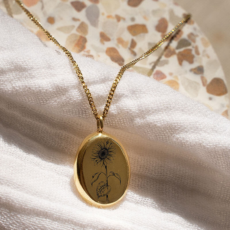 Gold Sunflower Necklace