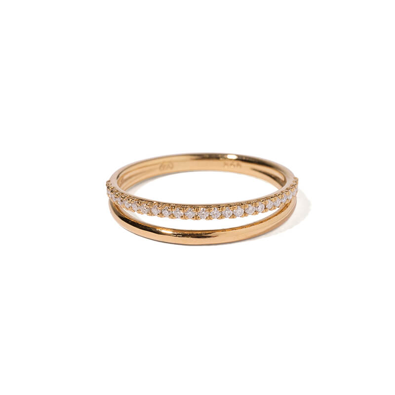 Gold Pavé Split Band