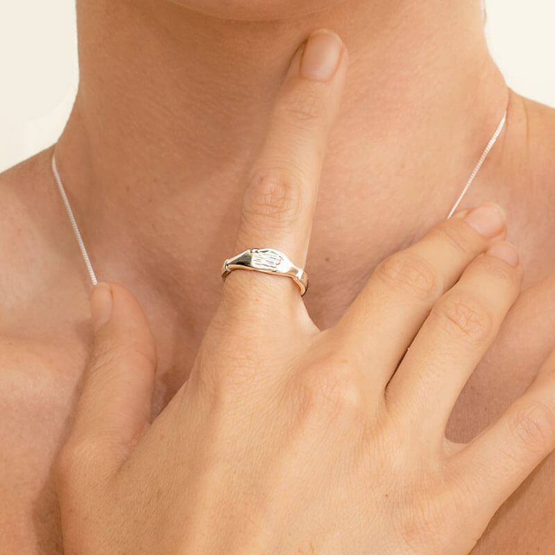 Silver Holding Hands Ring