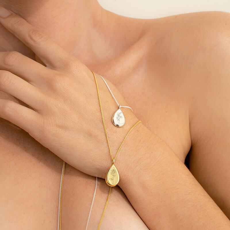 Gold Birth Flower Necklace