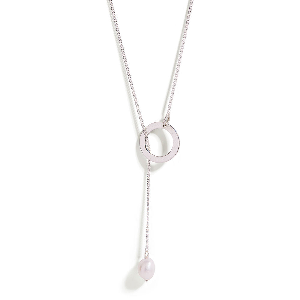 Silver Pearl Slip Necklace