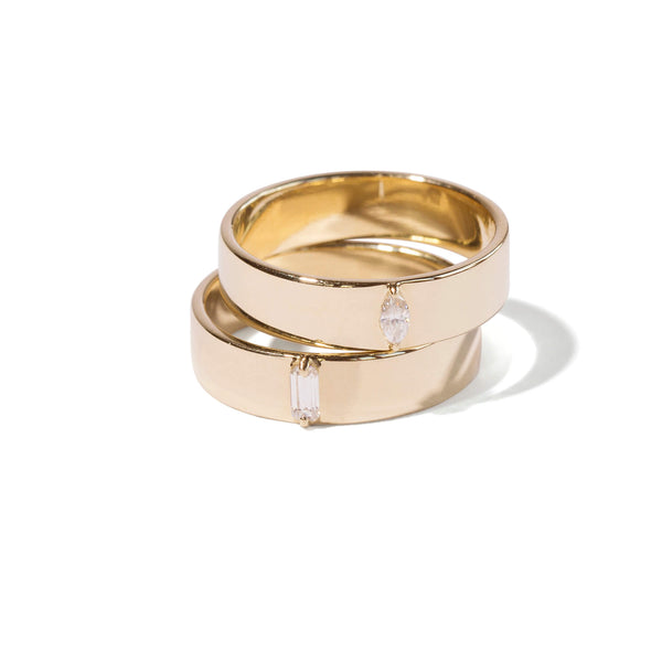 Gold Marquise Broad Ring