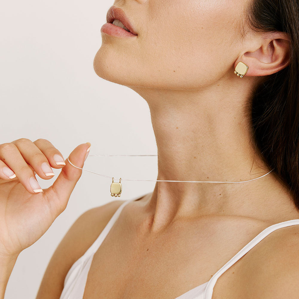 Three Dot Square Studs