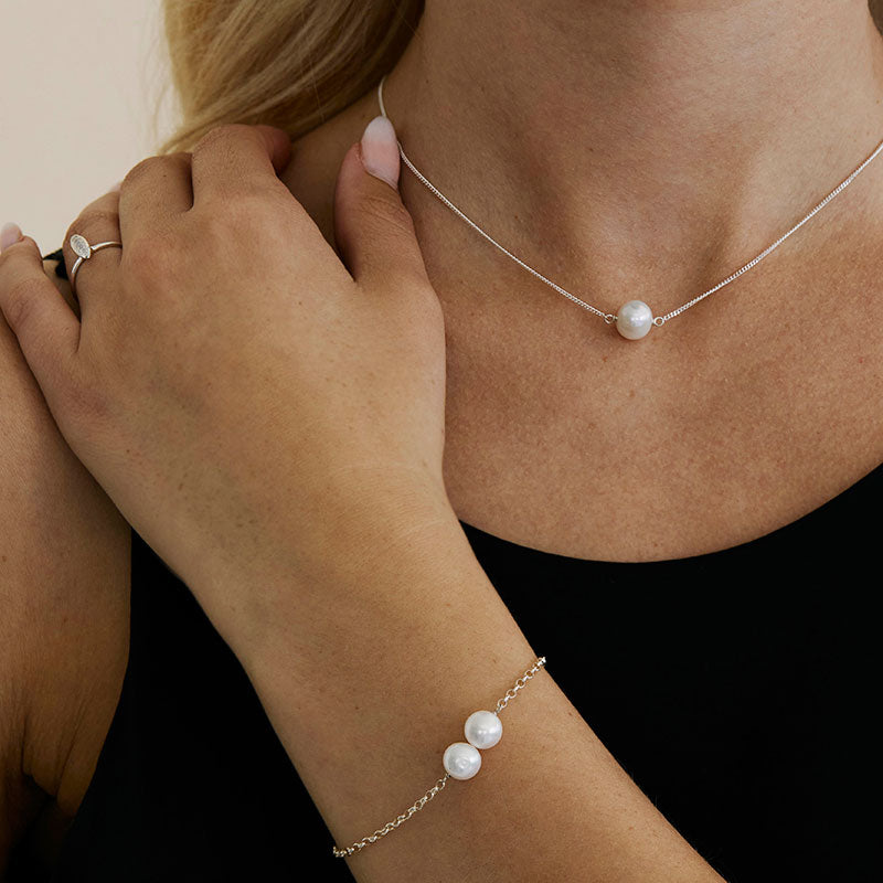 Silver Pearl Necklace