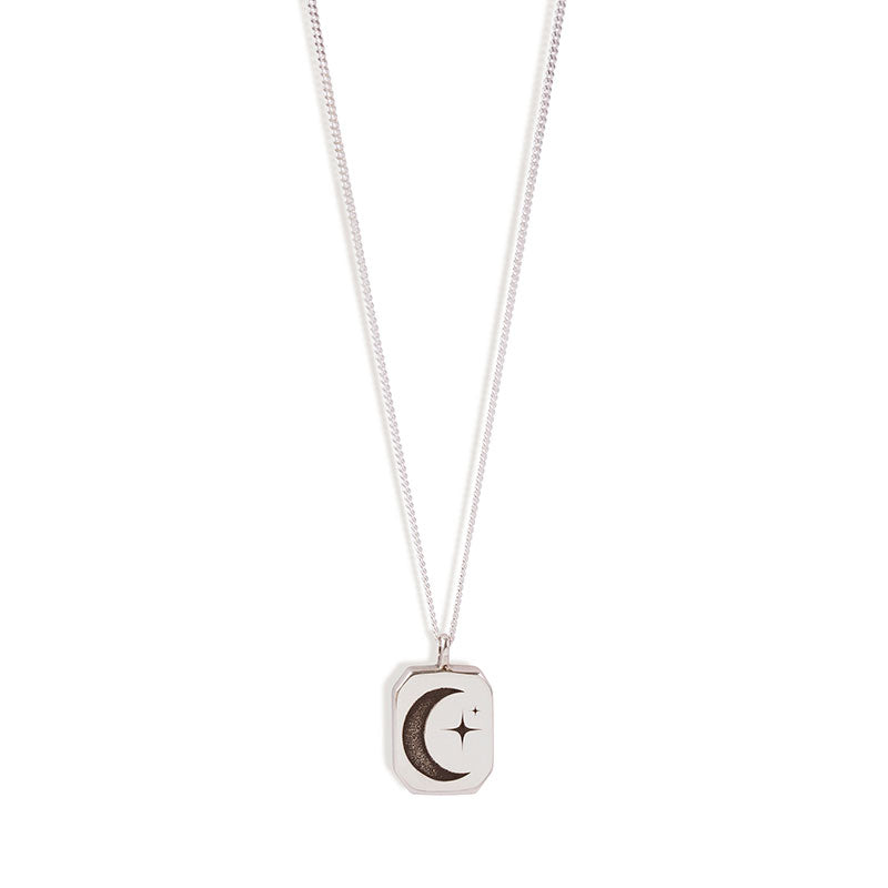アクセサリー 90s unknown silver top star moon thunder Silver Moon & Stars Necklace