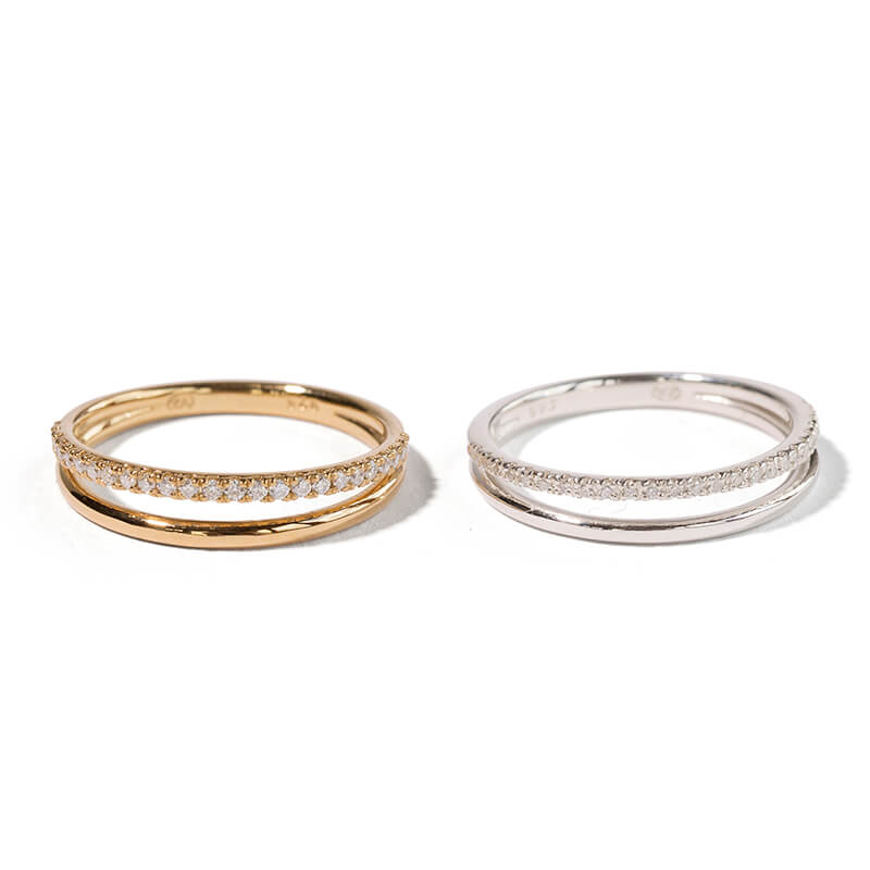 Gold Pavé Split Band