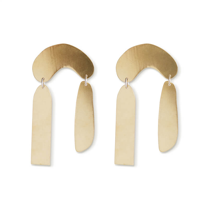 Rain Brass Earrings