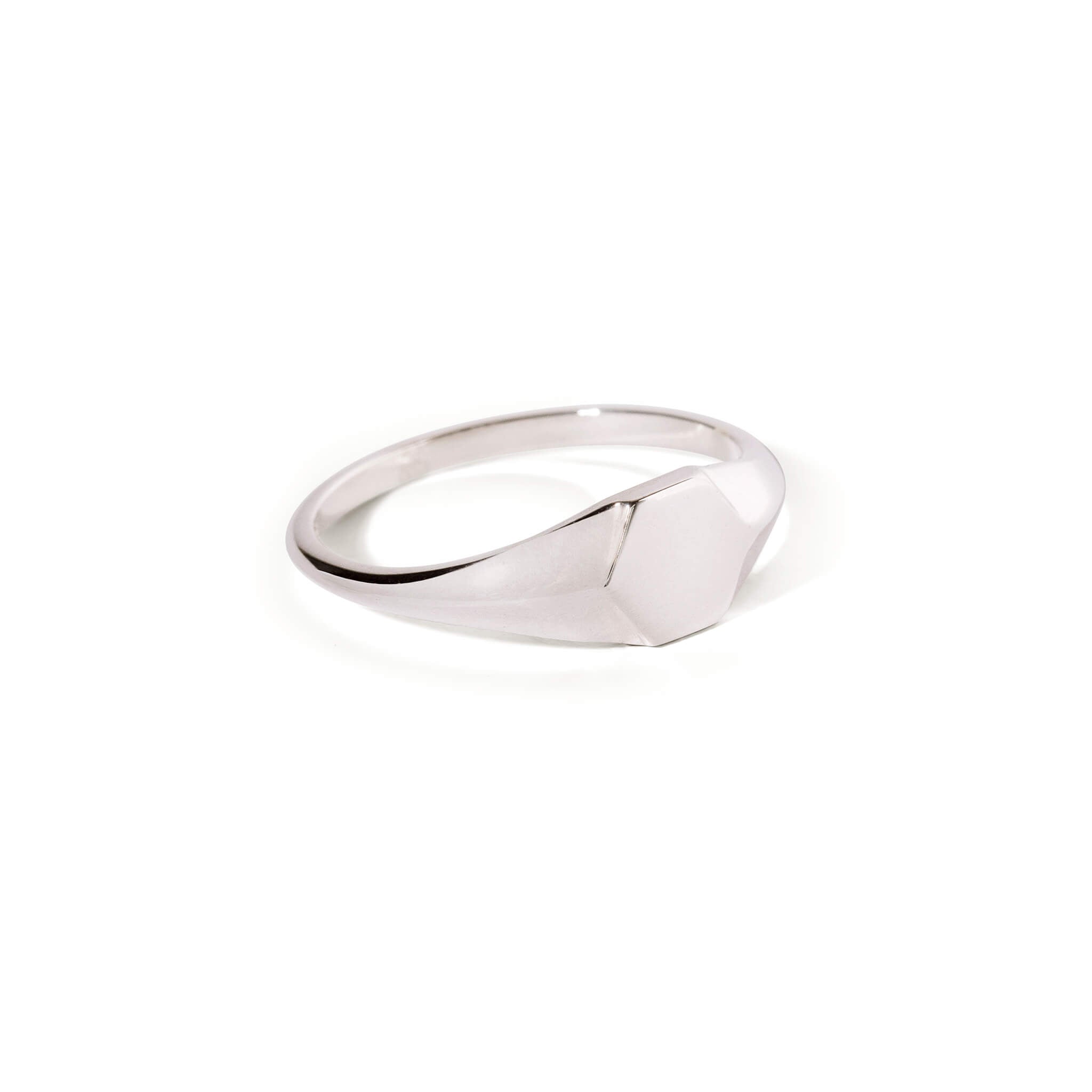 Plain Hexagon Signet Ring