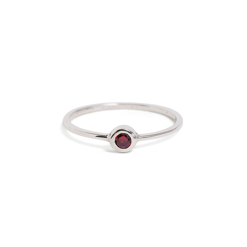 Silver Birth Stone Ring