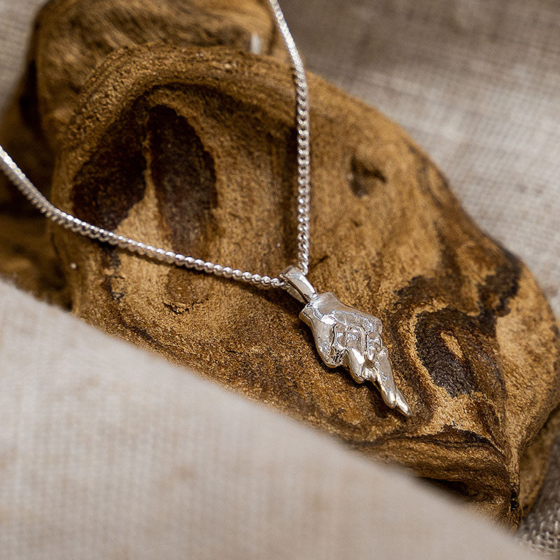 Silver Fingers Crossed Necklace - Ready to Ship