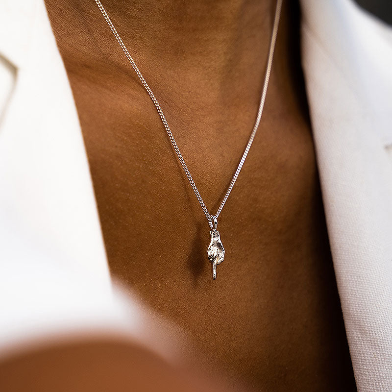 Silver Middle Finger Necklace