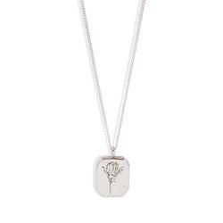 Silver Rectangle Protea Necklace