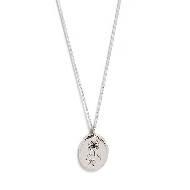 Silver Sunflower Necklace