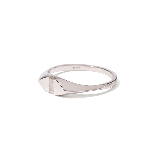 Silver Baguette Signet Ring