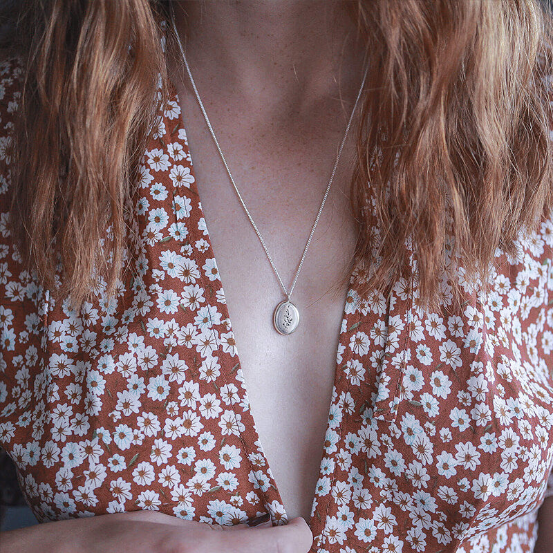 Silver Botanical Pendant