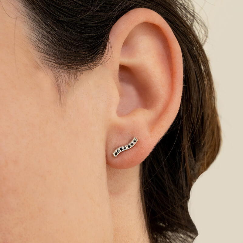 Silver Pavé Studs