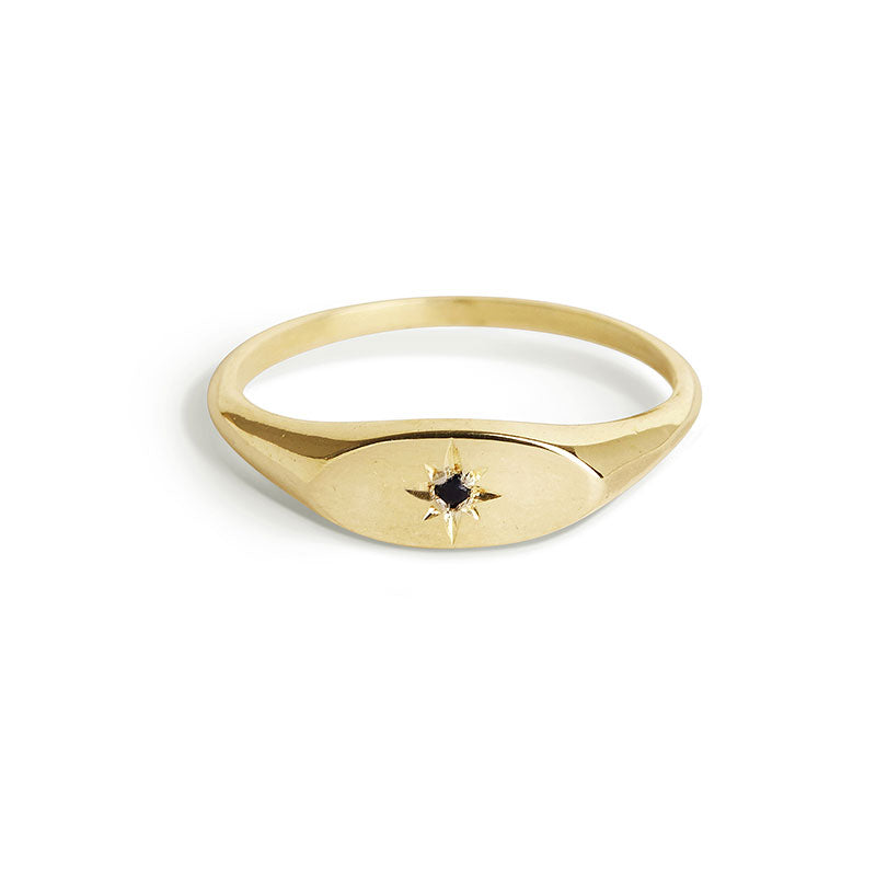 Gold Star Signet Ring