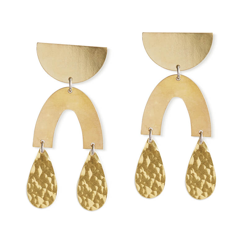 Teardrop Brass Earrings