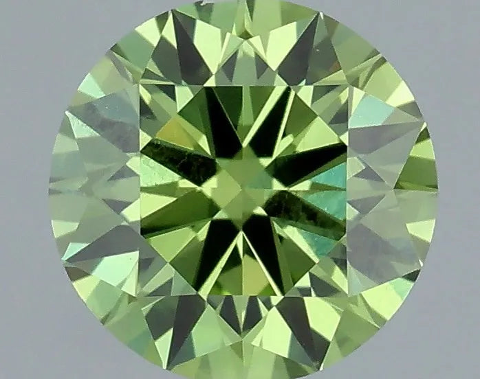0.50ct Round Lab Grown Diamond (Colour Fancy Vivid Green, Clarity VS1, Cut ID, IGI Certified)