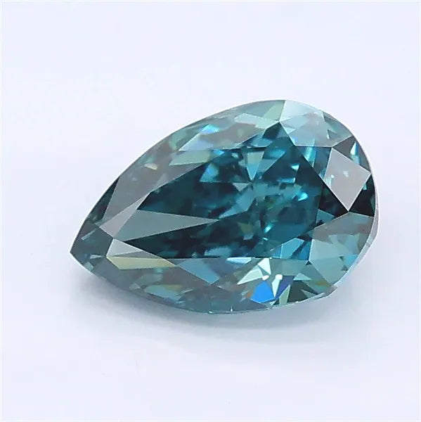 1.06ct Pear Lab Grown Diamond (Colour Fancy Deep Green Blue, Clarity VS1, IGI Certified)